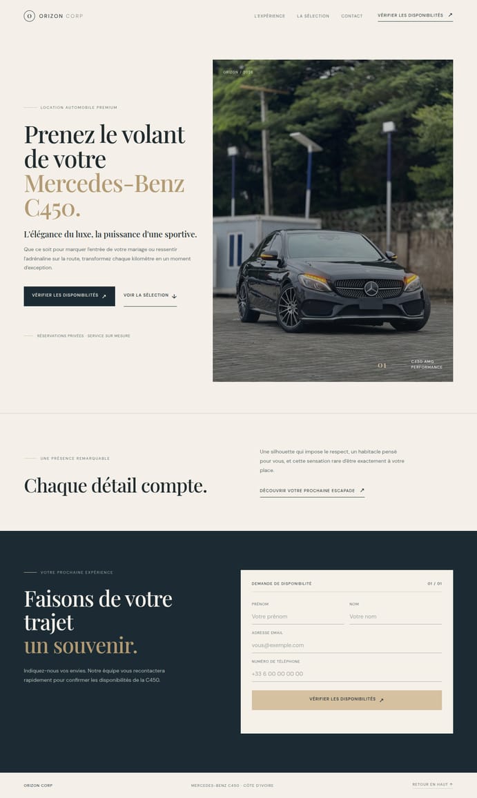 Maquette de landing page moderne